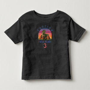 3rd birthday boy Dino Trex Dinosaur 3 years old Toddler T-Shirt