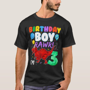 3Rd Birthday Boy Dinosaur Gift 3 Year Old Boy T-Shirt