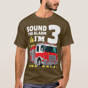 3rd Birthday Boy Fire Truck 3 Three Year Old Firef T-Shirt
