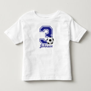 3rd Birthday boy soccer,football personalised Toddler T-Shirt