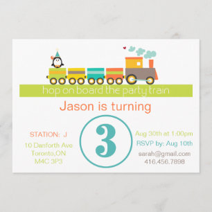 3rd Birthday (Boy) Train Invitation