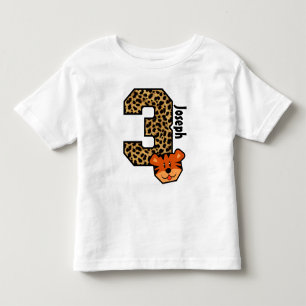 3rd Birthday Camo and Tiger Three Year Old Toddler T-Shirt