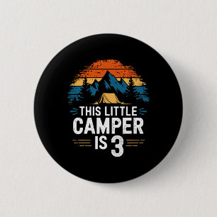 3rd Birthday Camping Shirt For 3 Year Old Kids Cam 6 Cm Round Badge