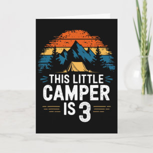 3rd Birthday Camping Shirt For 3 Year Old Kids Cam Card