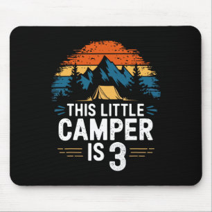 3rd Birthday Camping Shirt For 3 Year Old Kids Cam Mouse Mat