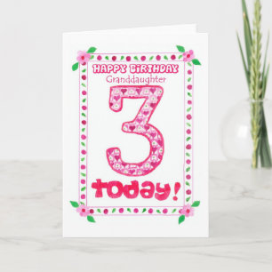 3rd Birthday Card for a Granddaughter