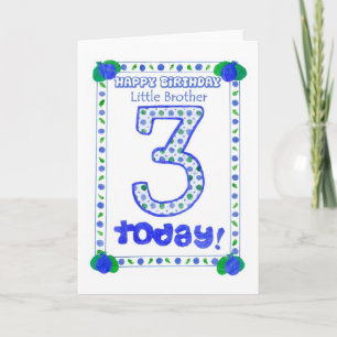 3rd Birthday Card for a Little Brother