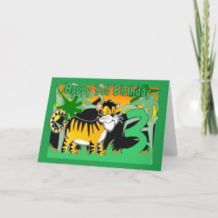 3rd Birthday Card - Tiger