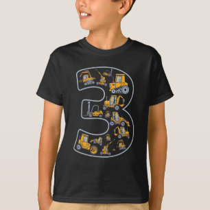 3rd birthday construction site crane 3 years old T-Shirt