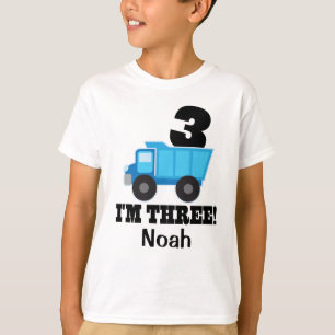 3rd Birthday Construction Truck 3 Year Old Boy T-Shirt