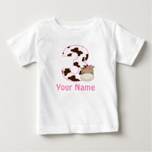3rd Birthday Cow Print Horse Personalzied Shirt