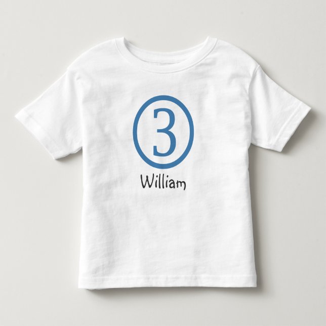 3rd Birthday Customisable T-Shirt Boy (Front)