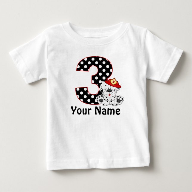3rd Birthday Dalmatian Personalised T Shirt (Front)