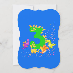 3rd Birthday. Dinosaur Design. My third birthday. Card