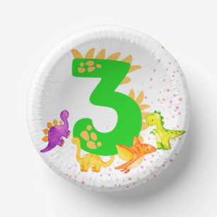 3rd Birthday. Dinosaur Design. My third birthday.  Paper Plate