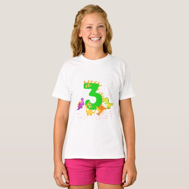 3rd Birthday. Dinosaur Design. My third birthday.  T-Shirt (Front Full)