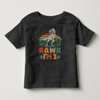 3rd Birthday Dinosaur T Rex Rawr I'm 3 For Boys