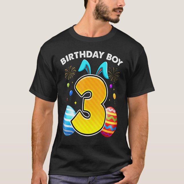 3rd Birthday Easter Bunny Ears 3 Years Old Birthda T-Shirt (Front)