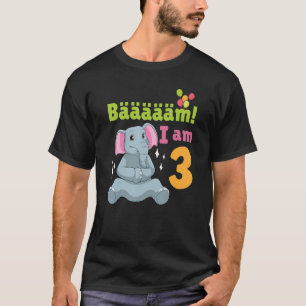 3rd Birthday Elephant Themed Birthday Party 3 Year T-Shirt