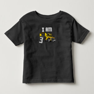 3rd birthday Excavator construction 3 years old Toddler T-Shirt