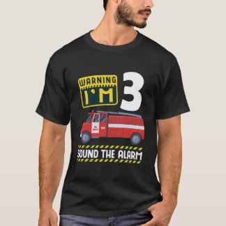 3Rd Birthday Fire Truck Firefighter Fireman 3 Year T-Shirt