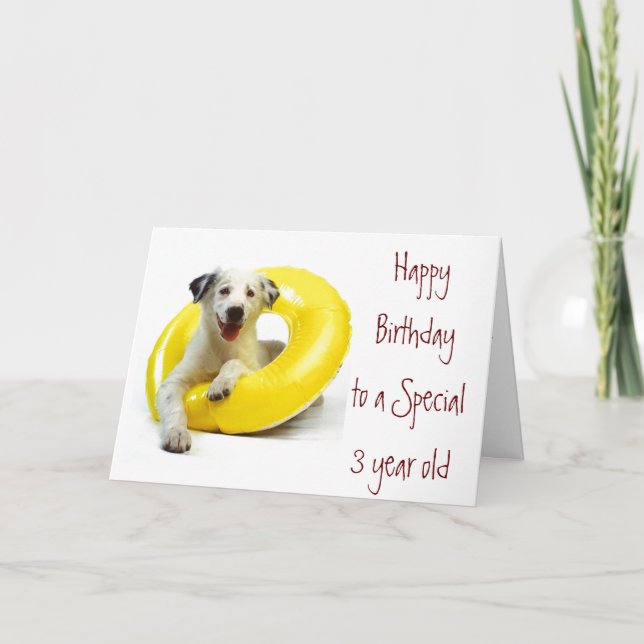 "3rd" BIRTHDAY" FULL OF FUN AND KISSES, TOO! Card (Front)