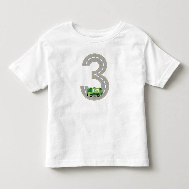 3rd Birthday Garbage Truck T-shirt (Front)
