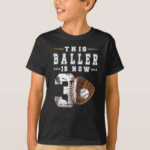 3rd Birthday Gift Baseball Player 3 Year Old Boy T-Shirt