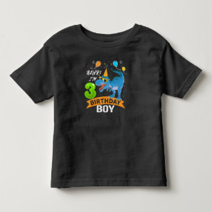 3rd birthday Gift Boy T Rex Dinosaur 3 Year Old Toddler T-Shirt