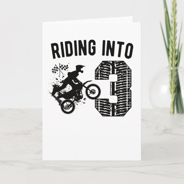 3rd Birthday Gift Dirt Bike 3 Years Old Motocross Card (Front)