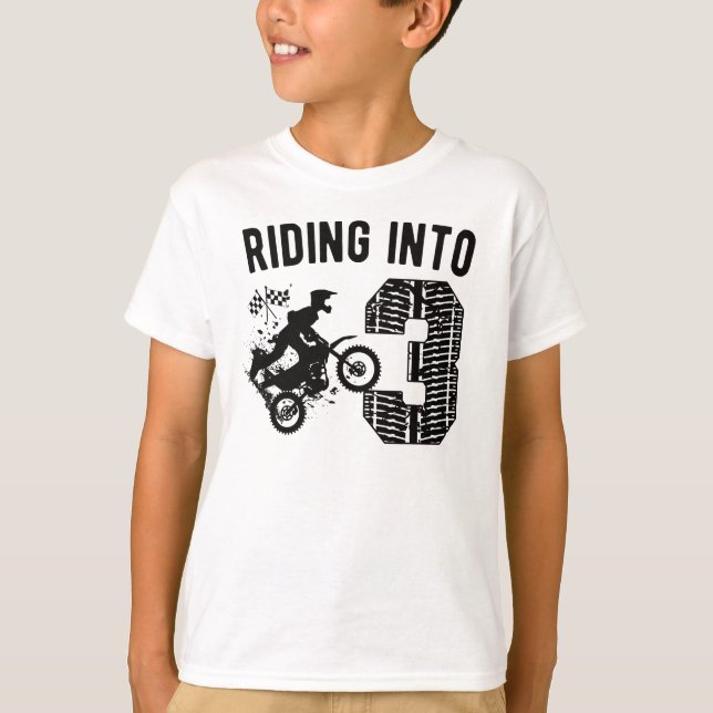 3rd Birthday Gift Dirt Bike 3 Years Old Motocross T-Shirt (Front)