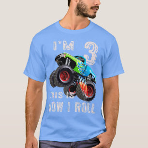 3rd Birthday Gifts I'm 3 This Is How I Roll Monste T-Shirt