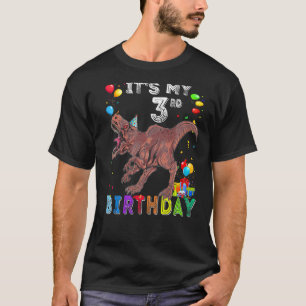 3rd Birthday Gifts Kids Boys Dino T Rex Dinosaur 3 T-Shirt