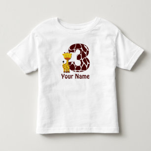 3rd Birthday Giraffe Personalised T-shirt