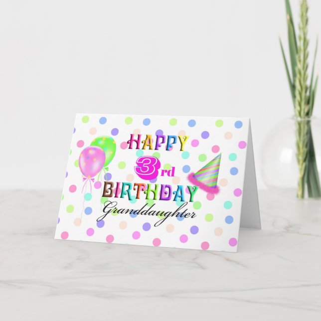3rd Birthday Granddaughter Card (Front)