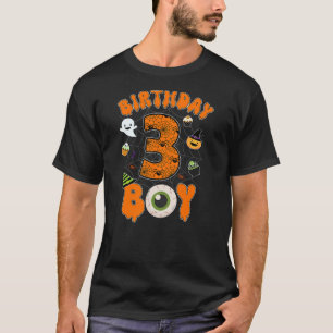 3rd Birthday Halloween Spider Theme Party 3 Year O T-Shirt