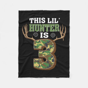 3rd Birthday Hunting Deer 3 Year Old Hunter 1  Fleece Blanket