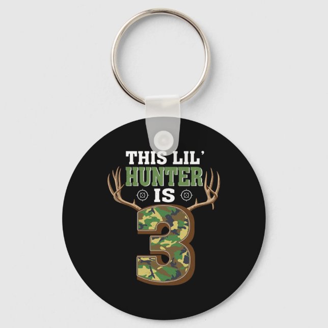 3rd Birthday Hunting Deer 3 Year Old Hunter 1  Key Ring (Front)
