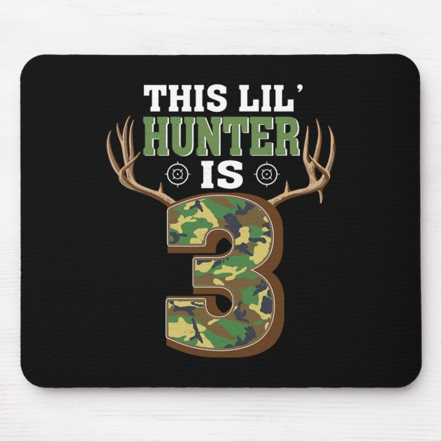 3rd Birthday Hunting Deer 3 Year Old Hunter 1  Mouse Mat (Front)