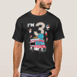 3rd Birthday Ice Cream Truck Crew I'm 3 Party Ice T-Shirt