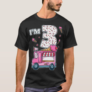 3rd Birthday Ice Cream Truck Crew I'm 3 Party Ice T-Shirt