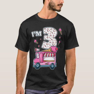 3rd Birthday Ice Cream Truck Crew I'm 3 Party Ice  T-Shirt