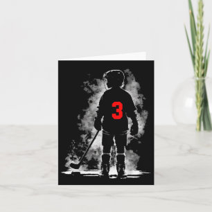 3rd Birthday Ice Hockey Themed Party 3 Year Old Ho Card