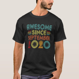 3rd Birthday Idea Awesome Since September 2020 3 Y T-Shirt