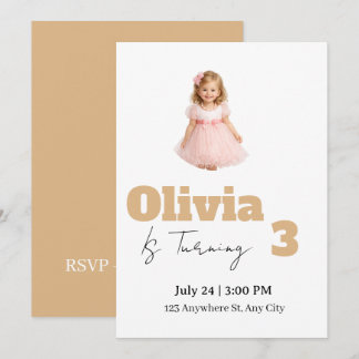 3rd Birthday Invitation for Girl