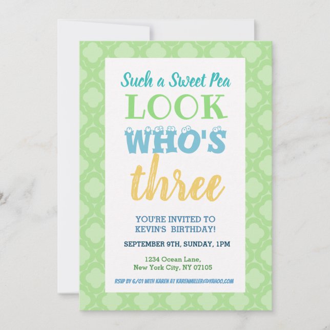 3rd Birthday Invitation Wording (Front)