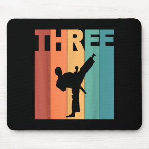 3rd Birthday Karate Taekwondo Theme 3 Year Old Mouse Mat