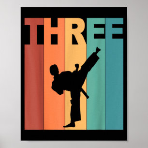 3rd Birthday Karate Taekwondo Theme 3 Year Old Poster