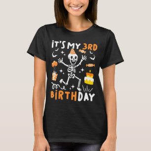 3rd birthday kids funny skeleton 3rd boo day T-Shirt