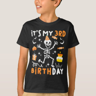 3rd birthday kids funny skeleton 3rd boo day T-Shirt
